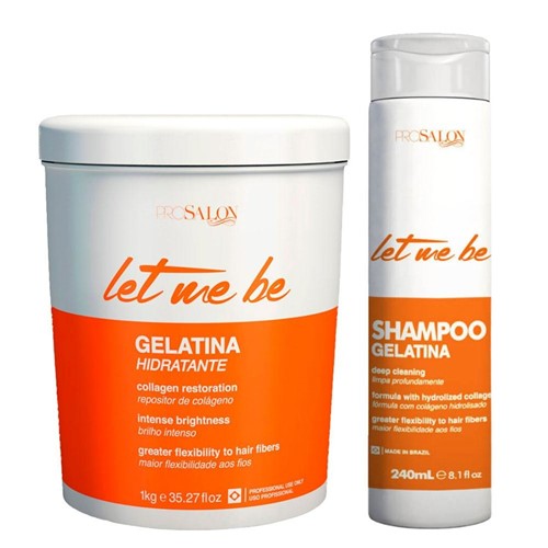 Kit Let me Be Shampoo Gelatina 240ml + Máscara Gelatina 1kg