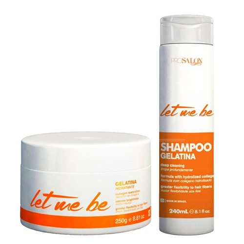 Kit Let me Be Shampoo Gelatina 240ml + Máscara Gelatina 250g