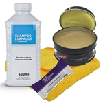 Kit Limpeza Com Shampoo - Cera - Descontaminadora e Microfibra