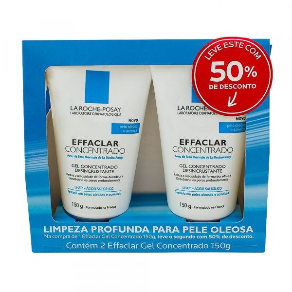 Kit Limpeza Facial La Roche-Posay Effaclar Gel Concentrado 150g C/ 2 Unidades