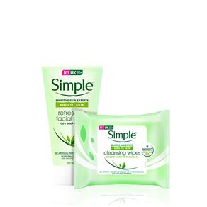 Kit Limpeza Facial Simple Sabonete Gel + Lenço Umedecido 25 Unidades - 150ml