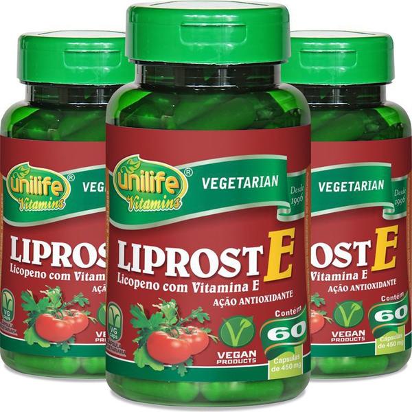 Kit 3 Liprost'E Licopeno com Vitamina e Unilife 60 Cápsulas