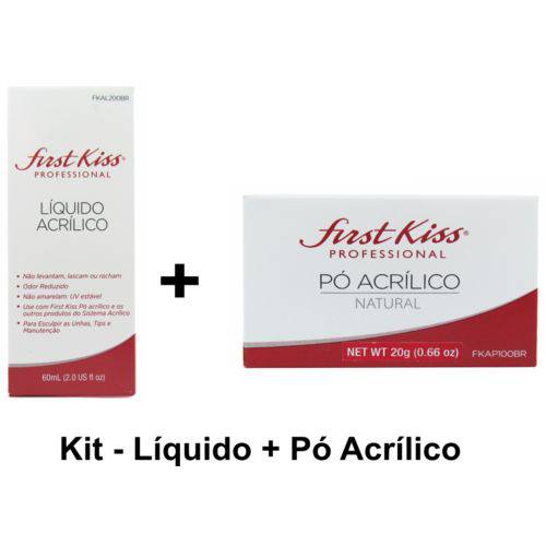 Kit Liquido (monomer-60ml) + Pó Acrílico First Kiss