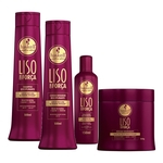 Kit Liso com Força (Sh + Cond + Masc) 500ml + Leave-in 150ml - Haskell