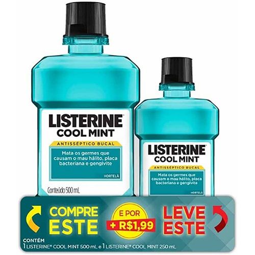 Kit Listerine Cool Mint 500ml + 250ml