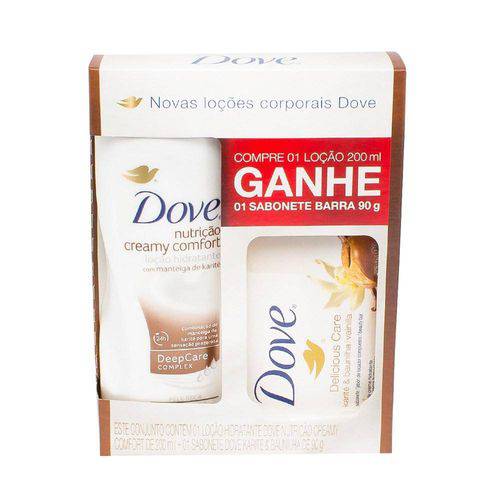 Kit Loção Hidratante Dove Nutrição Creamy Confort 200ml + Sabonete