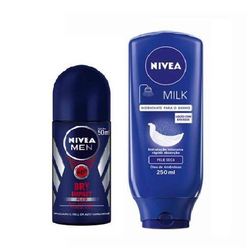 Kit Loção Hidratante Nivea Body + Desodorante Roll On Nivea Dry Bdf