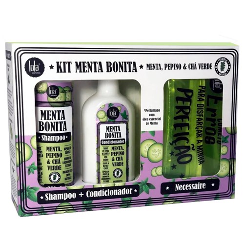 Kit Lola Menta Bonita Shampoo 250Ml + Condicionador 180G + Necessaire