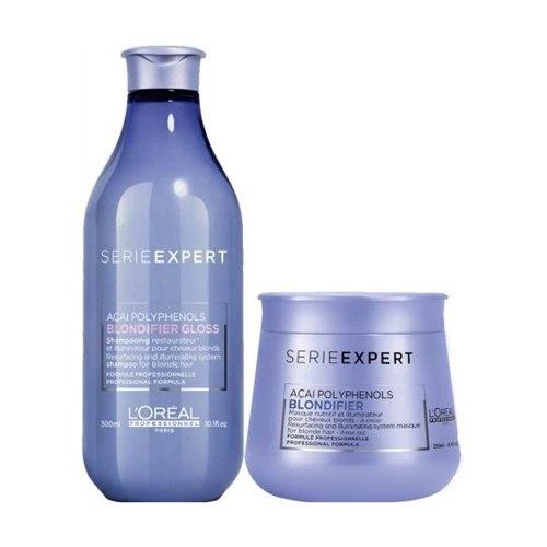 Kit Loreal Blondifier Gloss Shampoo 300ml + Mascara 250g