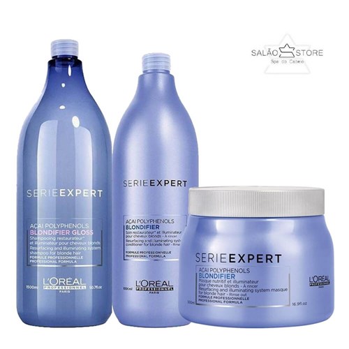 Kit L'oréal Professionnel Blondifier Gloss (Shampoo 1,5L e Condicionador 1,5L Máscara 500Gr)