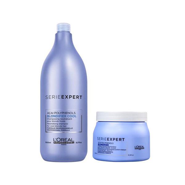 Kit L'Oréal Professionnel Shampoo 1,5L + Máscara 500g Blondifier Cool