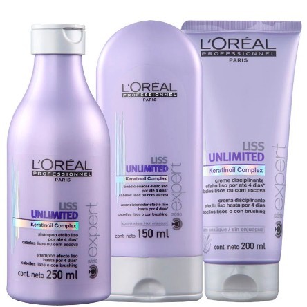 Kit Loréal Professionnel Shampoo 250ml, Condicionador 150ml e Creme Disciplinante 200ml - Loreal