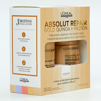 Kit L'Oréal Professionnel Shampoo+Máscara Absolut Repair Gold Quinoa