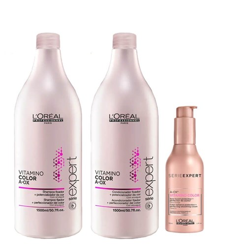 Kit L'oréal Professionnel Vitamino Color A-Ox (Shampoo 1,5L, Condicionador 1,5L e Creme de Pentear)