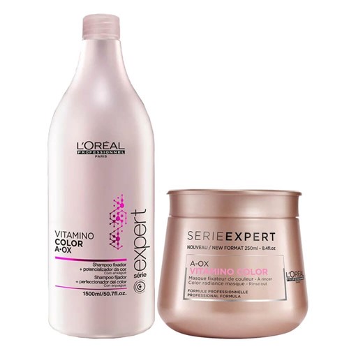 Kit L'oréal Professionnel Vitamino Color A-Ox (Shampoo 1,5L e Máscara 250G)