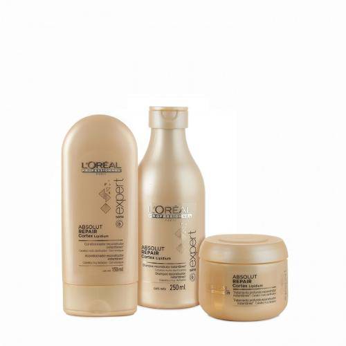 Kit Loréal Shampoo + Condicionador + Máscara Série Expert Loreal Absolut Repair Cortex Lipidium