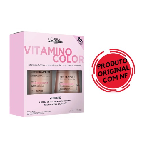 Kit L'oréal Vitamino Color Professionnel - Shampoo 300mL + Máscara de Reconstrução 250g - L'óreal