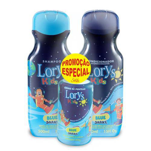 Kit Lorys Kids Shampoo + Condicionador + Creme Blue