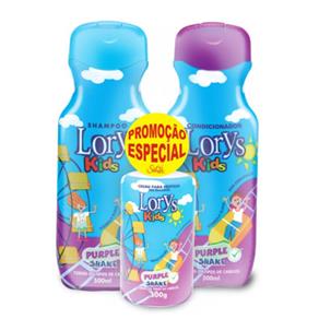Kit Lorys Kids Shampoo + Condicionador + Creme Purple