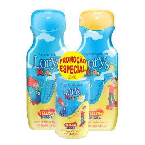 Kit Lorys Kids Shampoo + Condicionador + Creme Yellow