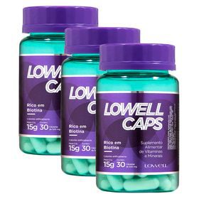 Kit 3 Lowell Caps - Tratamento 90 Dias