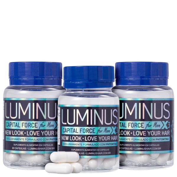 Kit Luminus Capital Force For Men X3 Trimestral - Suplemento Alimentar 3x30 Cápsulas