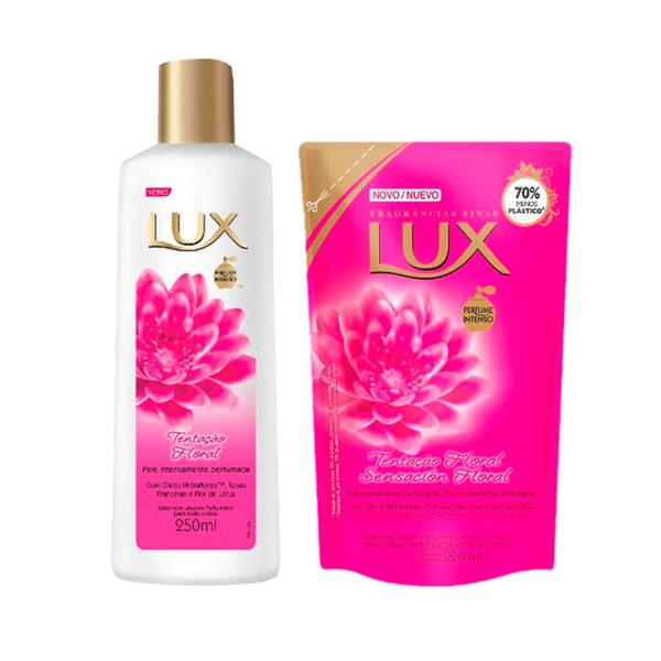 Kit Lux Tentação Floral Sabonete Líquido 250ml + Refil 220ml