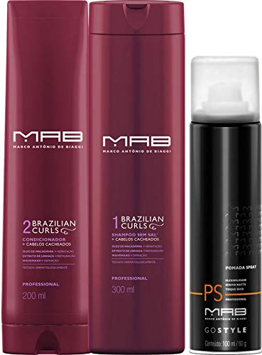 Kit Mab Brazilian Curls (Sh + Cond.) + Pomada Spray