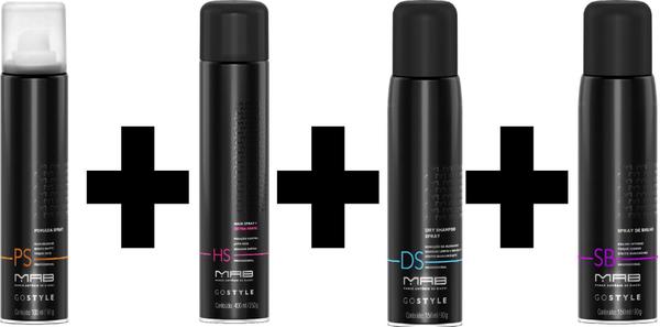 Kit Mab Dry Shampoo + Pomada Spray + Shine + Hair Spray
