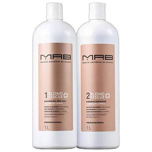 Kit MAB Marco Antônio de Biaggi Blond Rescue - Cabelos Loiros Shampoo 1 L + Condicionador 1 L