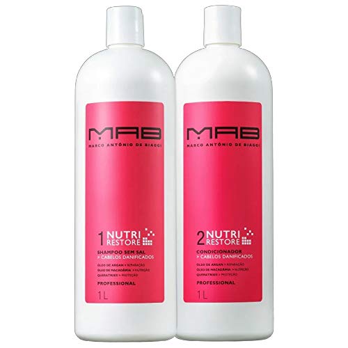 Kit MAB Marco Antônio de Biaggi Nutri Restore - Cabelos Danificados Shampoo 1 L + Condicionador 1 L
