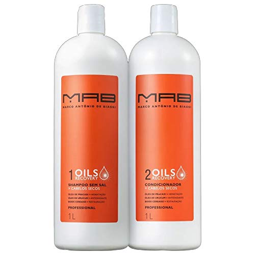 Kit MAB Marco Antônio de Biaggi Oils Recovery Cabelos Secos Shampoo 1 L + Condicionador 1 L