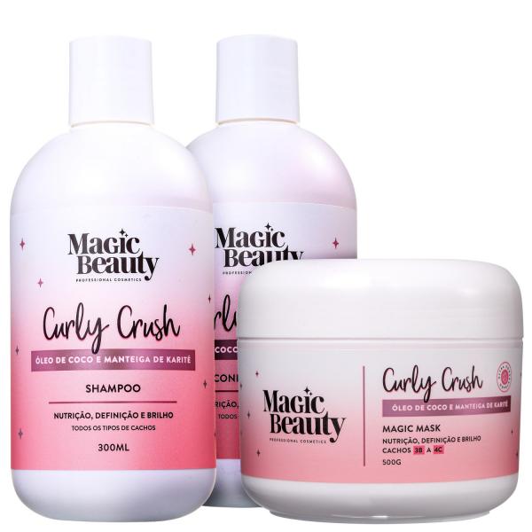 Kit Magic Beauty Curly Crush 3B a 4C Trio (3 Produtos)