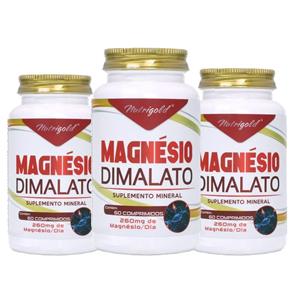 Kit 3 Magnesio Dimalato (260mg) 60 Comprimidos - 60 Cápsulas