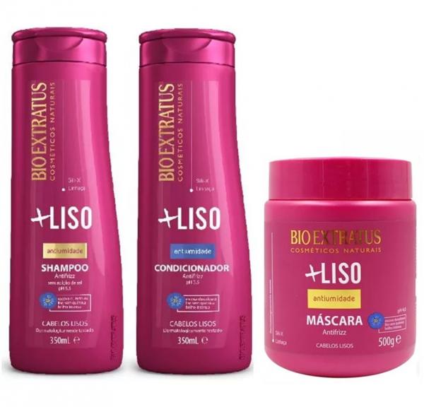 Kit Mais Liso Shampoo + Condicionador 350ml + Máscara 500g - Bio Extratus
