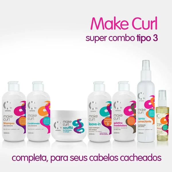 Kit Make Curl Amavia Cachos Tipo 3 Hidratação Definir Cabelo