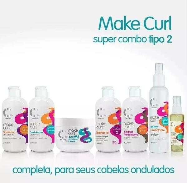 Kit Make Curl Amavia Cachos Tipo 2 Hidratação Volume Cabelo