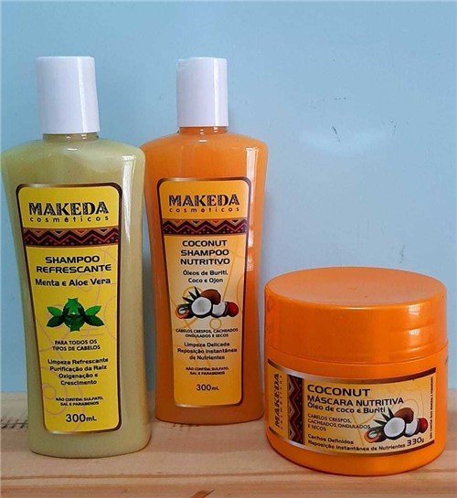 Kit Makeda (Shampoo Refrescante+Shampoo Coconut+Máscara Coconut)