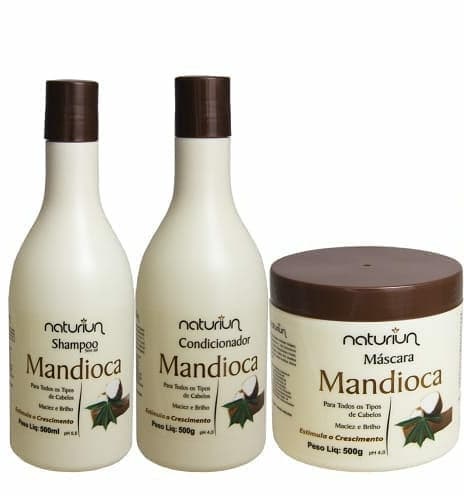 Kit Mandioca Shampoo, Condicionador e Mascara