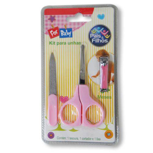 Kit Manicure Momo Infantil Cor Rosa