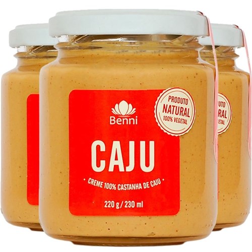 Kit 3 Manteiga de Castanha de Caju 220G Benni Alimentos