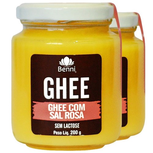 Kit 2 Manteiga Ghee C/Sal Rosa do Himalaia Benni Alimentos 200G