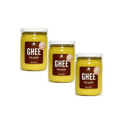 Kit 3 Manteiga Ghee C/Sal Rosa do Himalaia - Benni Alimentos - 500g