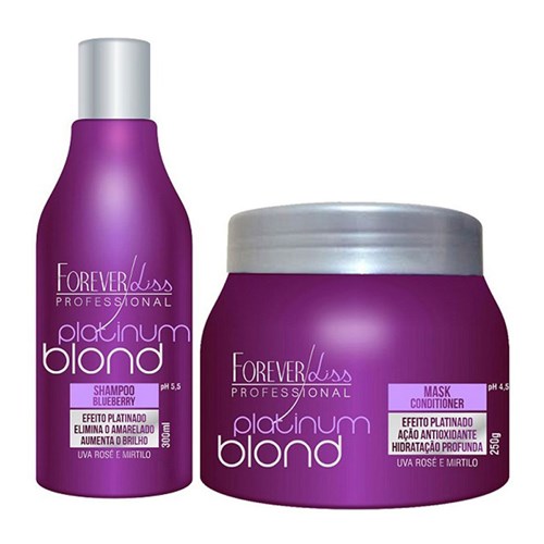 Kit Manutenção Desamarelador Platinum Blond Shampoo e Máscara 300ml - Forever Liss