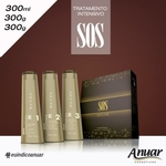 Kit manutenção SOS 900ml Shampoo/Condicionador/Leave-in - Anuar