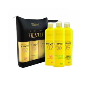 Kit Manutenção Trivitt Shampoo Condicionador e Leave In Itallian