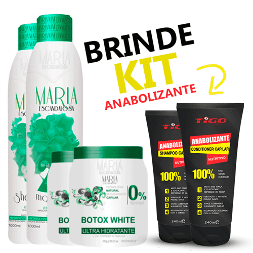 Kit Maria Escandalosa Progressiva 2x B.tox Organico + Kit Anabolizante Capilar