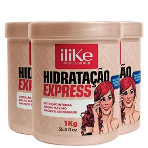 Kit 3 Máscara de Hidratação Express ILike Professional 1 Kg