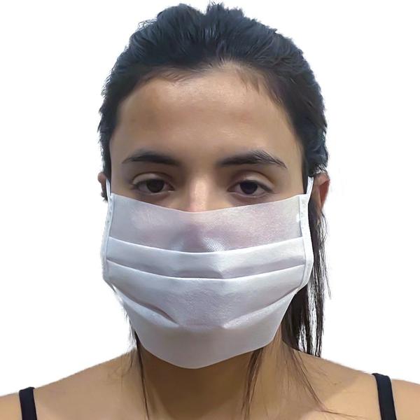 Kit Máscara de Proteção Adulto TNT Duplo Descartável 10 Unidades Branca - Rca