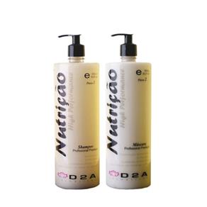 Kit Máscara e Shampoo Nutrição High Performance - Hidratação Profunda e Tratamento Instantâneo D2A - Linha Profissional